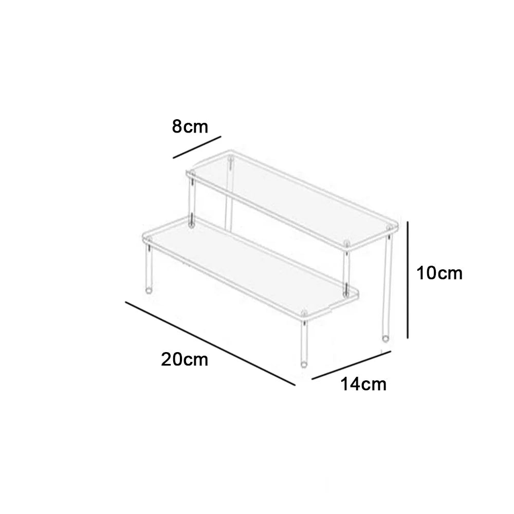 1-4 Tier Acrylic Display Stand Durable Display Rack For Cupcake Perfume Doll Transparent Trapezoidal Blind Box Storage Shelf…