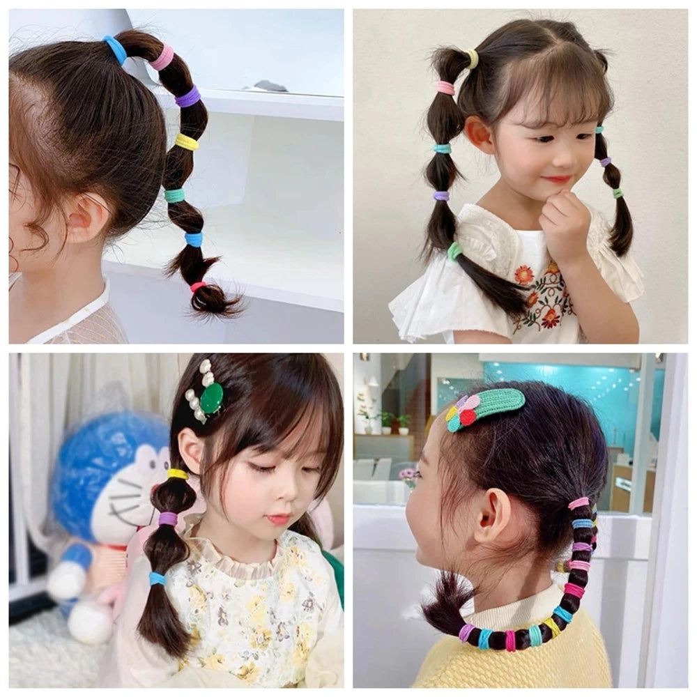20/50pcs Kids Elastic Hair Bands Girls Sweets Scrunchie Rubber Band for Children Hair Ties Clips Headband Baby Hair Accessor…