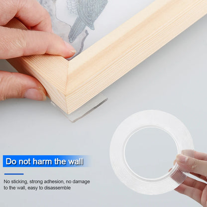 1/3/5M Double Sided Tape Transparent Acrylic Reusable Waterproof Adhesive Tracsless Tape Gadget Cinta Doble Cara Nano Tapes…