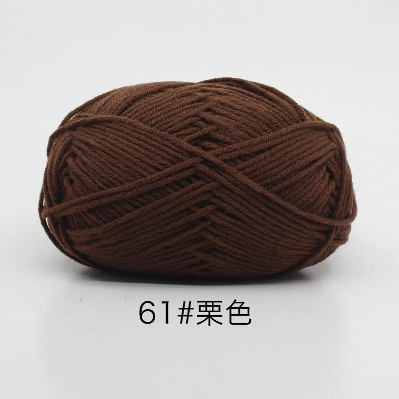 40-50g/Set 4ply Milk Cotton(80%) Knitting Yarn Needlework Dyed Lanas For Crochet Craft Sweater Hat Dolls At Low Price - imag…