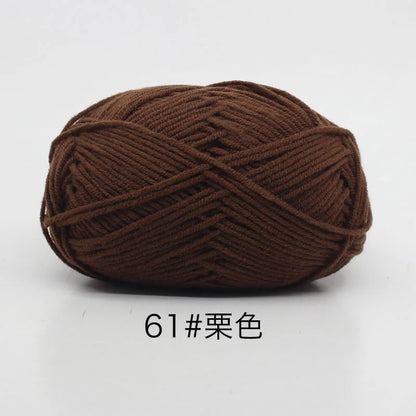 40-50g/Set 4ply Milk Cotton(80%) Knitting Yarn Needlework Dyed Lanas For Crochet Craft Sweater Hat Dolls At Low Price - imag…