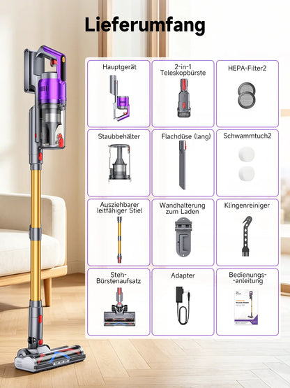 Tdyon Nova Wireless Cordless Vacuum Cleaner 680W High Power 70000PA Strong Suction Stick Vacuum Cleaner, 75 Minutes Long Wor…