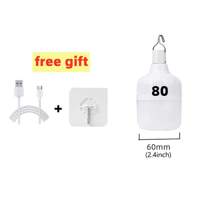 Portable Outdoor BBQ Camping Lights USB Rechargeable Lamp LED Emergency Bulb Hook High Power Tents Lantern Night Lights Bulb…