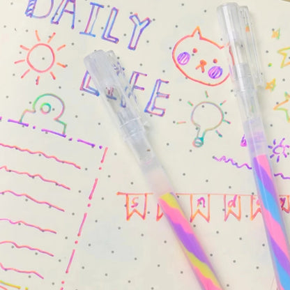 6pcs Glitter Gel Highlighter Pens Set - 1.2mm Vibrant Colors, Smooth Writing, Perfect for Journals, DIY Crafts, Greeting Car…