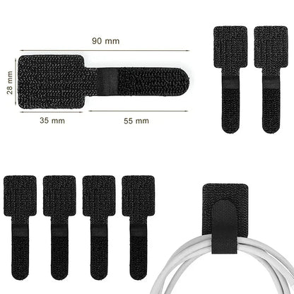20/10/5PCS Releasable Cable Organizer Ties Mouse Earphones Wire Management Nylon Cable Ties Reusable Loop Hoop Tape Straps T…