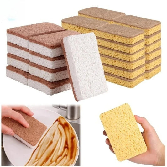 Biodegradable compostable cellulose and coconut scrubbing sponge -6 eco-friendly sponge tableware pieces