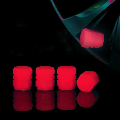 Luminous Valve Caps Fluorescent Night Car Tire Valve Caps Motorcycle Bike Glowing Decor Wheel Nozzles Tyre Cap Car Accessori…