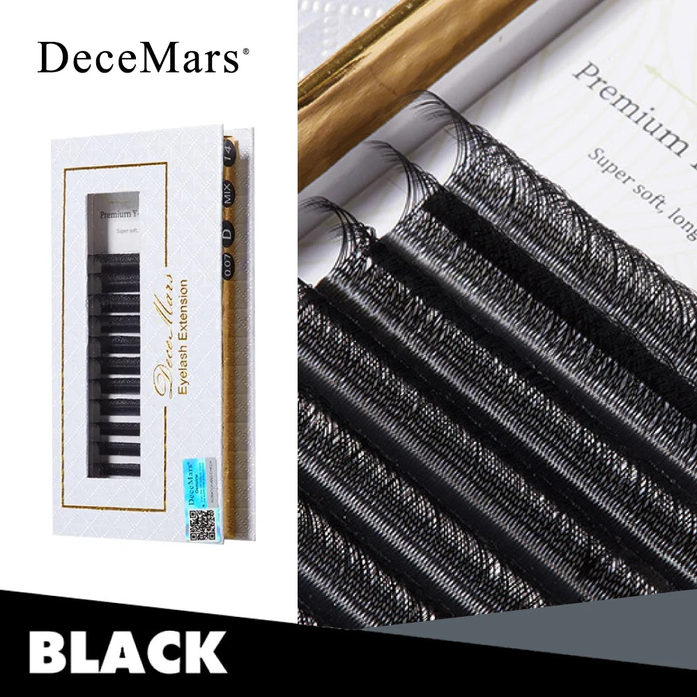 DeceMars YY Shape Black Brown Eyelashes Extensions Two Tip Lashes C/D Curl High Quality Idividual - image 8