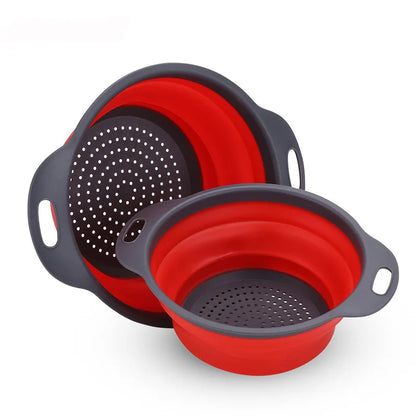 Silicone Vegetable and Fruit Cleaning and Drainage Basket Cleaning Basket 1PCS Folding Water Filter Net Kitchen Gadgets - im…