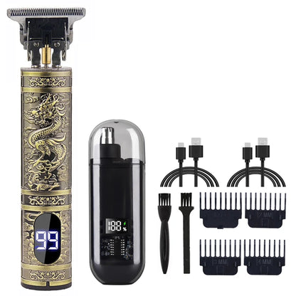 T9 Vintage Men's Electric Hair Clipper Beard Trimmer/Rechargeable Hair Cutting Machine With Nose Hair Trimmer Kit Boyfriend…