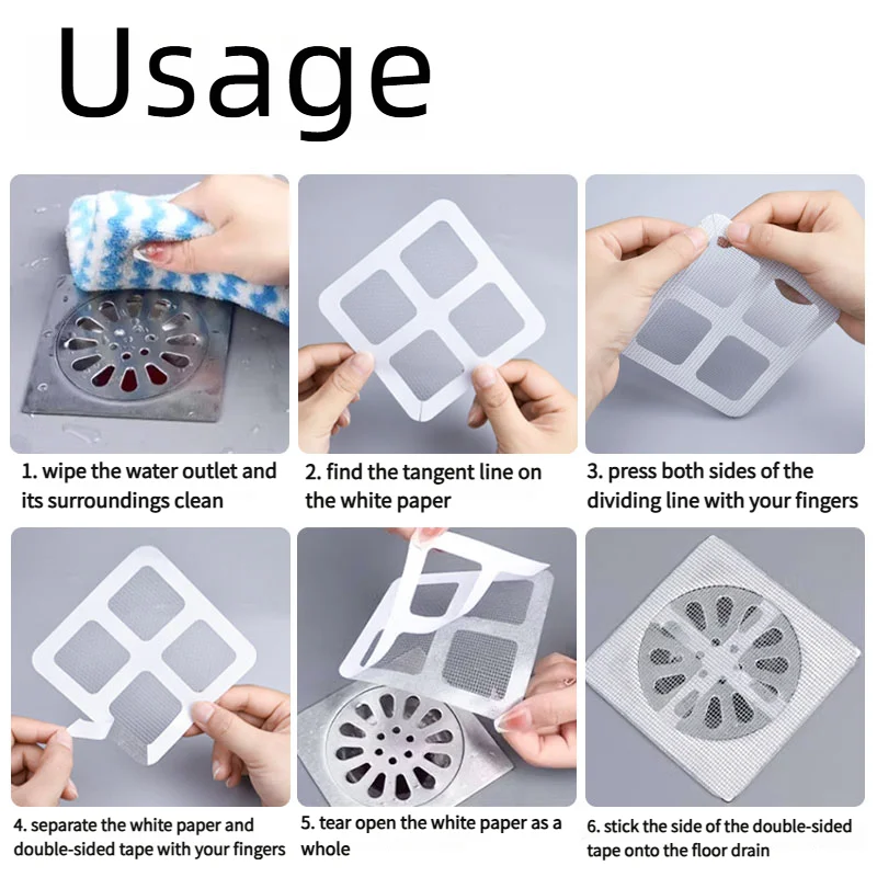 Floor Drain Sticker, Insect-proof Self-adhesive Bathroom Hair Filter Net, Sewer Filter, Kitchen Anti-blocking Mesh Net - ima…