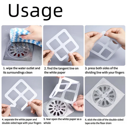 Floor Drain Sticker, Insect-proof Self-adhesive Bathroom Hair Filter Net, Sewer Filter, Kitchen Anti-blocking Mesh Net - ima…