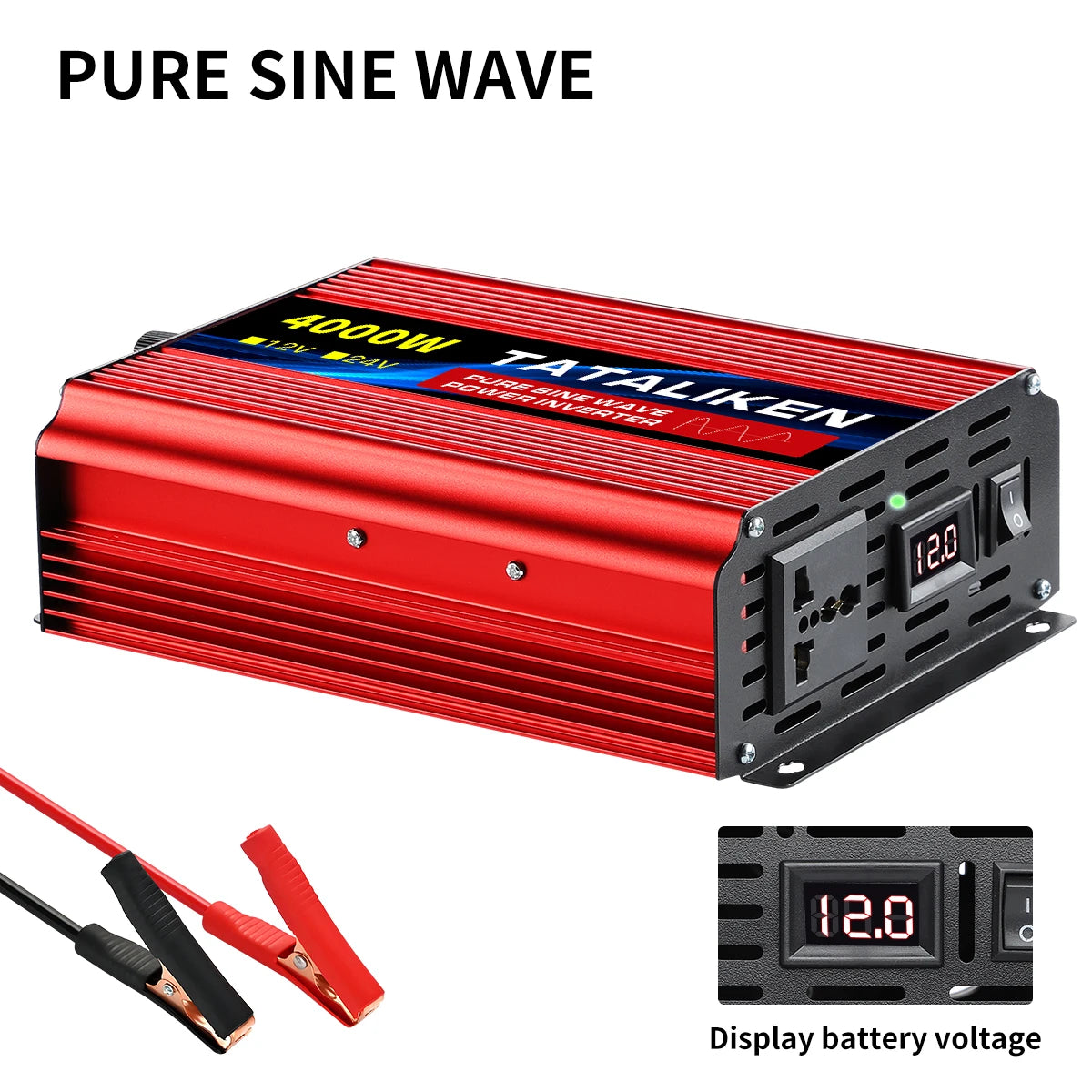 Pure Sine Wave Inverter 1000W-4000W DC 12V and 24V to AC 220V 50hz Power Inverter Charger Adapter Universal Socket - image 8