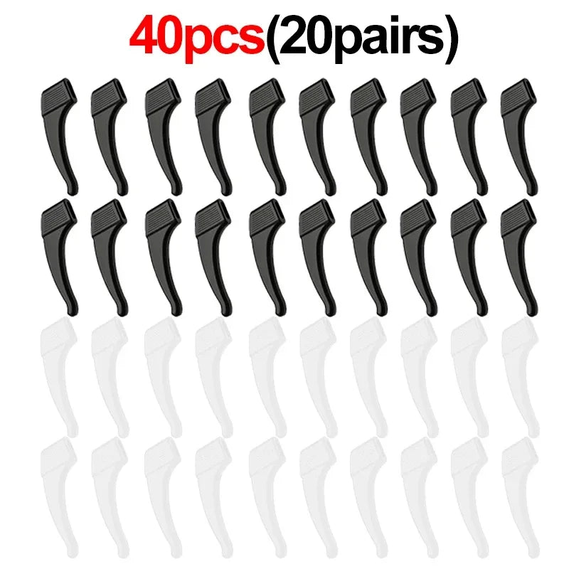2/40pcs Silicone Ear Hook Anti-slip Glasses Leg Ear Sleeve Bracket Fastener Sunglasses Accessories Grip Anti-fall Eyewear Ho…