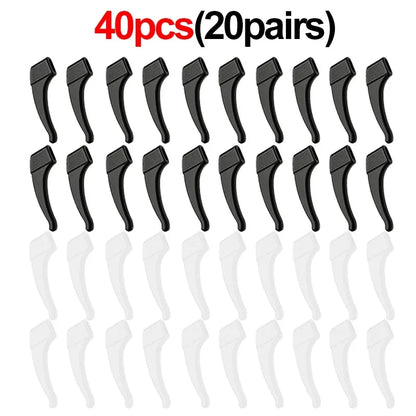 2/40pcs Silicone Ear Hook Anti-slip Glasses Leg Ear Sleeve Bracket Fastener Sunglasses Accessories Grip Anti-fall Eyewear Ho…