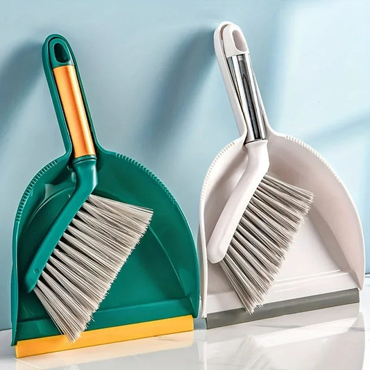1 Set of Desktop Broom Set, Compact Broom, Suitable for Household Durable Plastic Shovel Brushes, Easy To Store and Use - im…