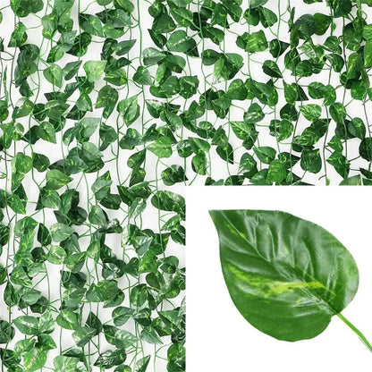 4/10M Artificial Plant Green Ivy Leaf Garland Fake Plant Creeper Hanging Vine Outdoor DIY Garden Wall Wedding Party Home Dec…