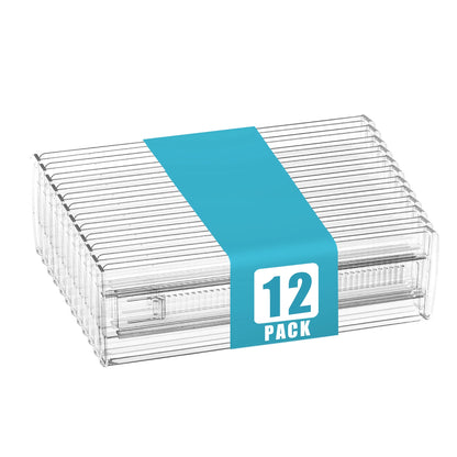 Drawer Dividers 4/6/8/12 Pack, Plastic Drawer Dividers for Baby Clothes, Kitchen Cutlery and Office Storage, Easy to Install…