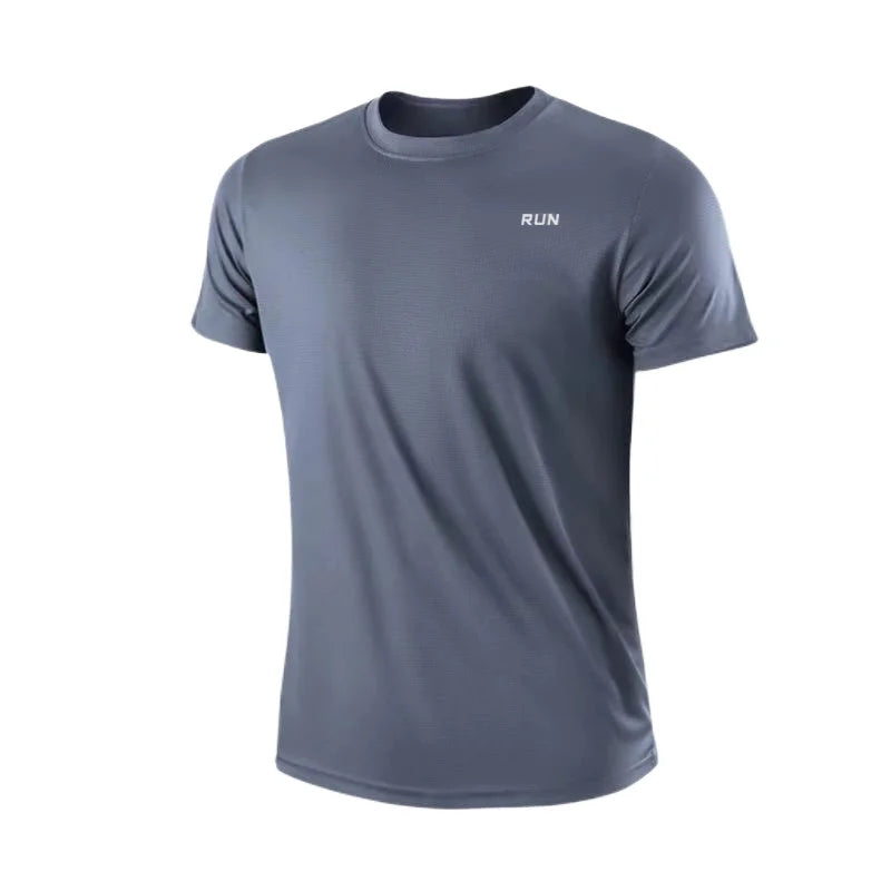 Men's Quick Dry Short Sleeve Gym Running Moisture Wicking Round Neck T-Shirt Training Exercise Gym Sport Shirt Tops Lightwei…
