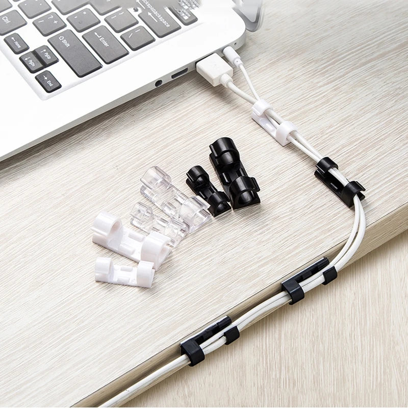 Cable Organizer Clips Cable Management Desktop & Workstation ABS Wire Manager Cord Holder USB Charging Data Line Bobbin Wind…
