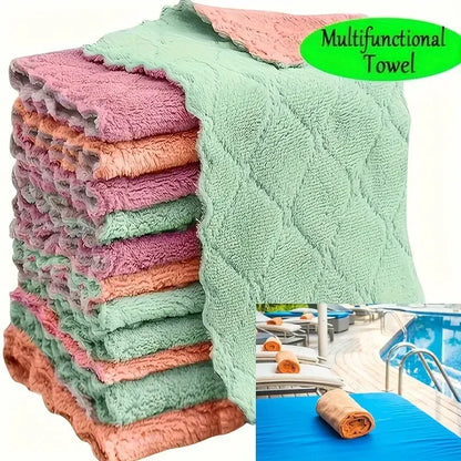 5/10/20pcs Kitchen Towel, Ultra-fine Fiber Light Gray Cleaning Cloth Set, Absorbent, Soft And Stain-removing Cloth - image 7