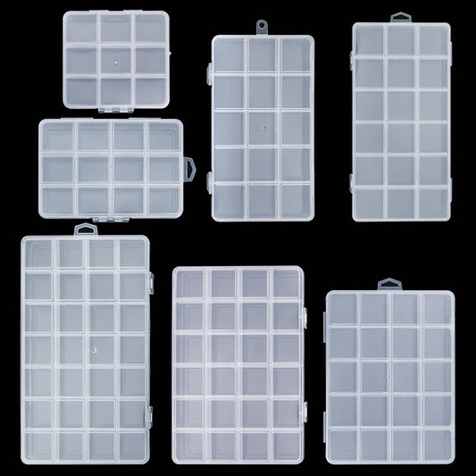 Transparent Storage Container Jewelry Box Clear Plastic Organizer Box Empty Earring Storage Organizer Display Case for Beads…