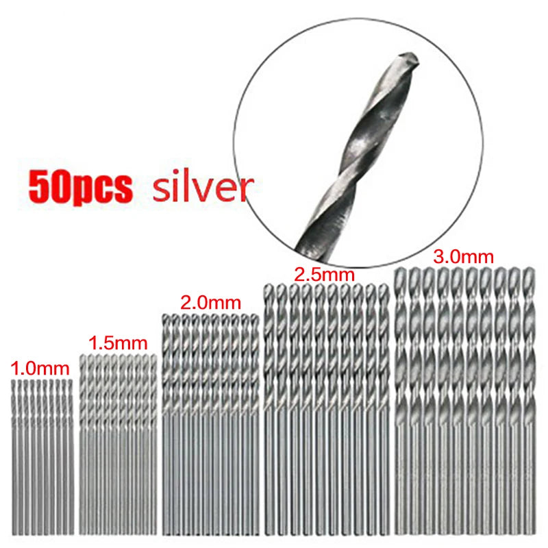 100/50Pcs Titanium Coated Drill Bits HSS High Speed Steel Set Tool Quality Power Tools 1/1.5/2/2.5/3mm - image 4