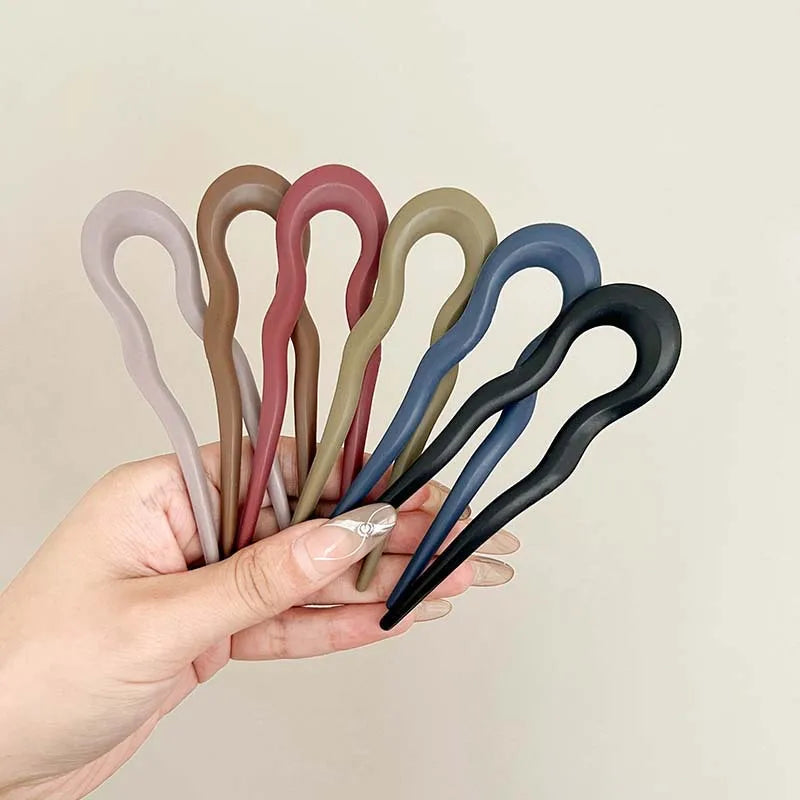 U-Shaped Hair Fork Fashion Tortoiseshell Acetate Acrylic Hairpin Geometric Headwear Hair Sticks Women Girls Hair Accessories…