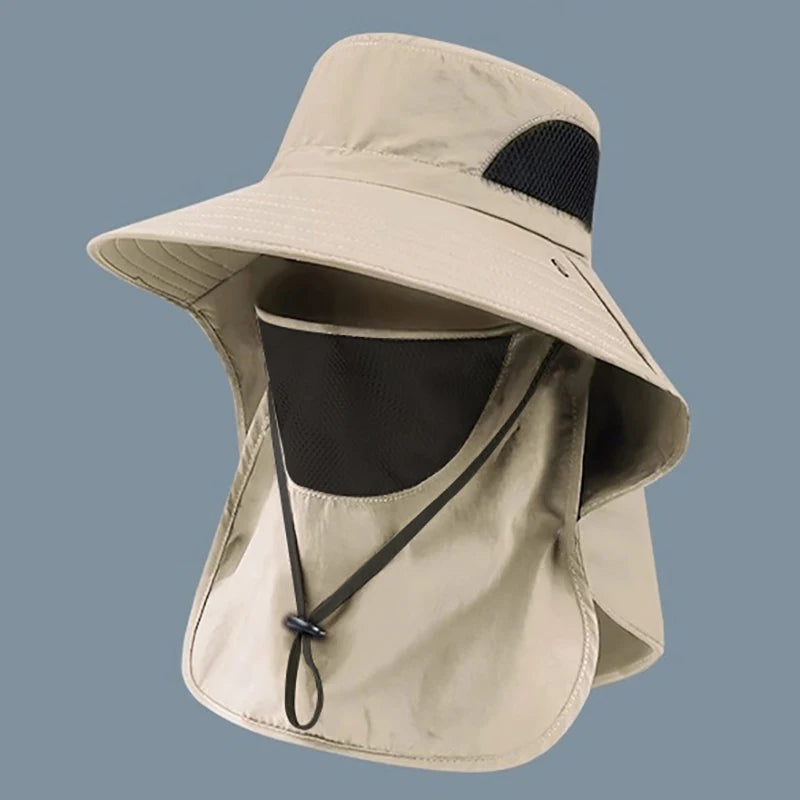 Summer Sun Hats UV Protection Outdoor Hunting Fishing Cap For Men Women Hiking Camping Visor Bucket Hat Neck Flap Fisherman…