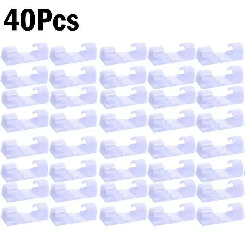 Cable Clips Organizer Drop Wire Holder Cord Management Self-Adhesive Cable Manager Fixed Clamp Wire Winder For Home Office C…