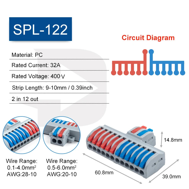 5PCS Fast Wire Connector Push-in Electrical Terminal Block Universal Splicing Wiring Cable Connectors For Cable Connection S…