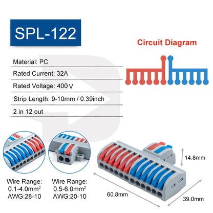 5PCS Fast Wire Connector Push-in Electrical Terminal Block Universal Splicing Wiring Cable Connectors For Cable Connection S…