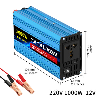 Pure Sine Wave Inverter 1000W-4000W DC 12V and 24V to AC 220V 50hz Power Inverter Charger Adapter Universal Socket - image 11
