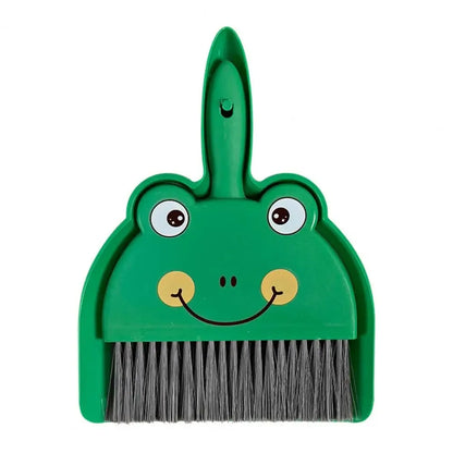 2Pcs/Set Small Broom Dustpan Set Cartoon Rabbit Bear Frog Pattern Keyboards Cleaning Mini Broom Dustpan Set - image 6