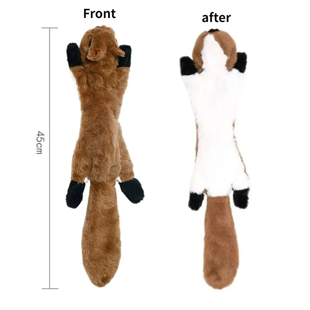 Funny Simulated Animal No Stuffing Dog Toy with Squeakers Durable Stuffingless Plush Squeaky Dog Chew Toy Crinkle Pet Squeak…