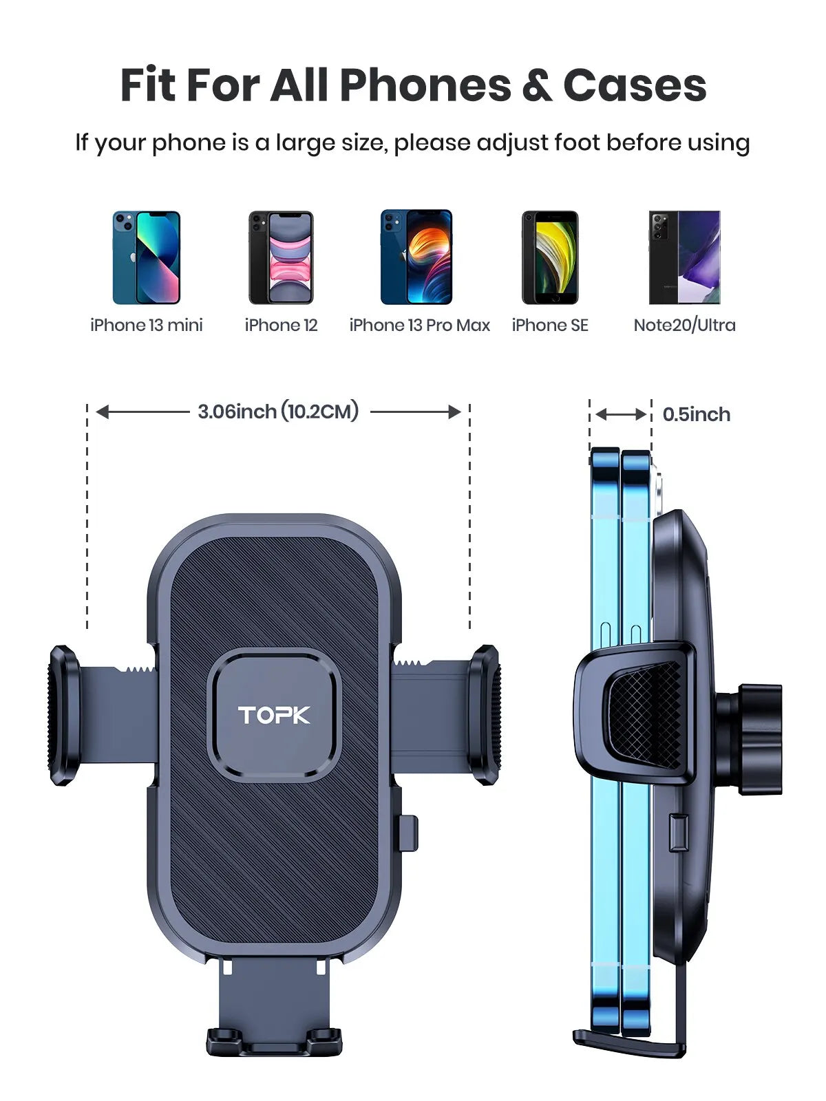 TOPK Car Phone Holder Gravity Stand for iPhone Xiaomi Samsung Car Mobile Support for Dashboard Windshield Air Vent Phone Mou…