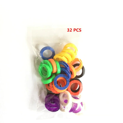 10pcs 24pcs 32pcs Color Key Sleeve Mixed Color Soft Silicone Elastic Key Ring DIY Key Pendant Marking to Distinguish The Key…