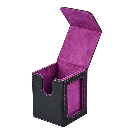 Card Deck Box with Display Window, Hold 120 + Single Sleeved Cards, Magnetic Closure, Suitable for CCG Cards, Magic Game Car…