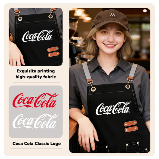 COKE Kitchen Apron for Women Men Waterproof Oilproof Apron Can Wipe Hands Cooking Baking Cleaning Universal Sleeveless Apron…