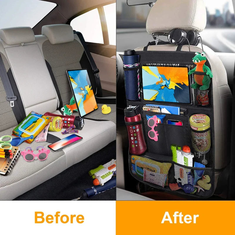 Car Backseat Organizer with Touch Screen Tablet Holder Auto Storage Pockets Cover Car Seat Back Protectors Car Accessories -…