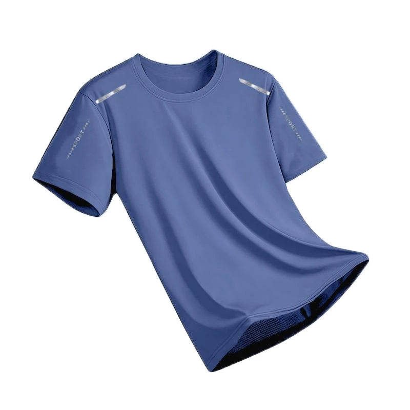 Ice Silk Running Shirts Men Loose Printing Short Sleeve Top Basketball Gym Sportswear For Male Fitness Workout Quick Dry Tee…
