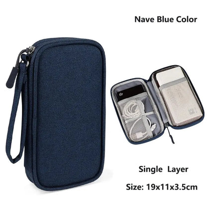 Data Cable Storage Bag Waterproof Portable Carry Case Storage Bag Travel Organizer Bag for Cable Cord USB Charger - image 7