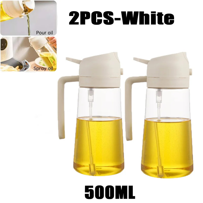 2in1 500ml Plastic Kitchen Oil Sprayer Spray Oil Olive Spray Bottle for Oil Dispenser BBQ Baking Roasting Picnic Kitchen Too…
