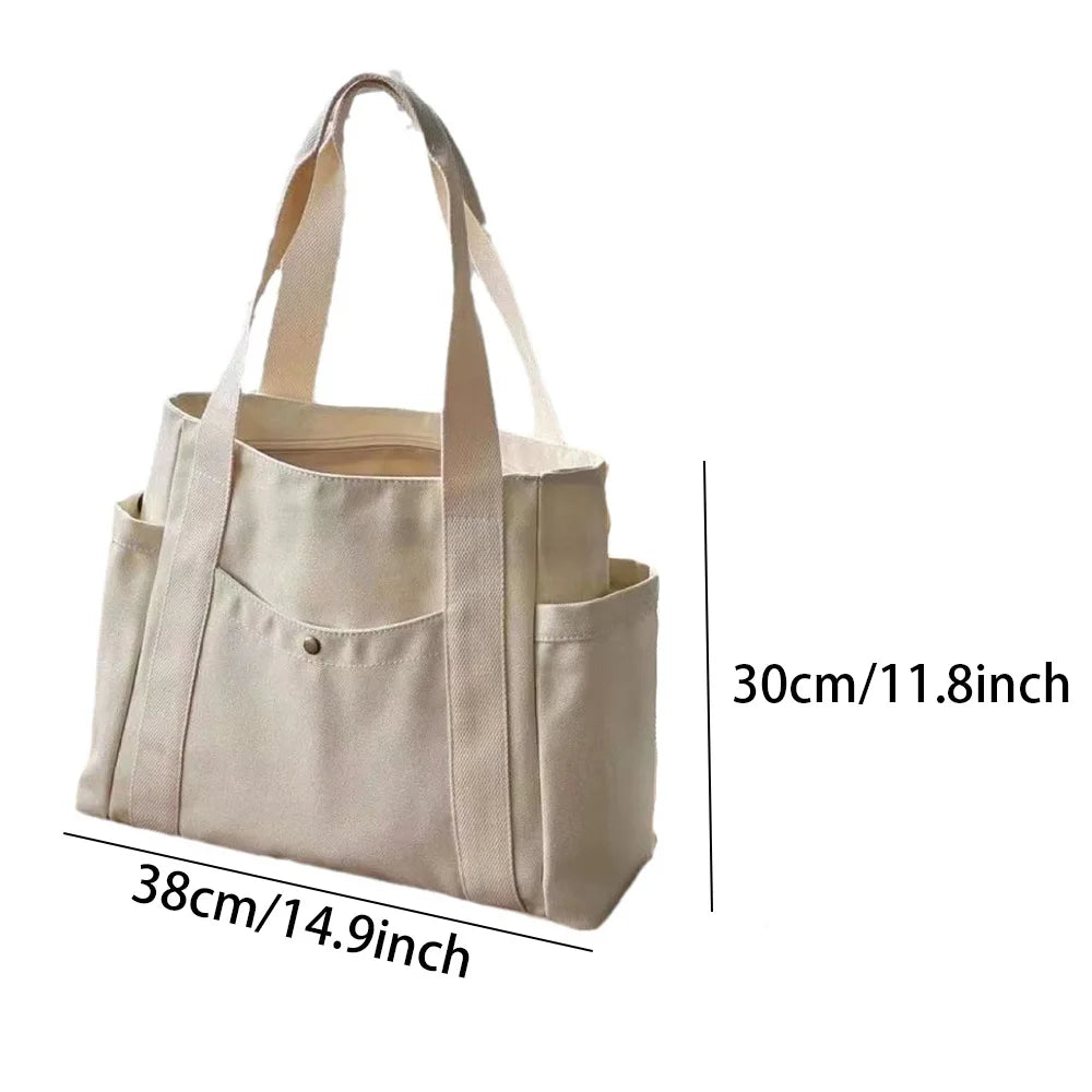 Large Capacity Canvas Tote Bags for Work Commuting Carrying Bag College Style Student Outfit Book Shoulder Bag Shopping Bag…