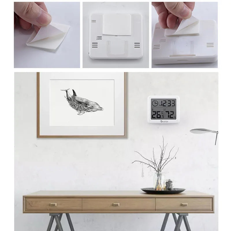 Digital Clock Desk Clock with Temperature Humidity Wall Clocks for Home Kitchen Office Desk Decorations NIDITON - image 3