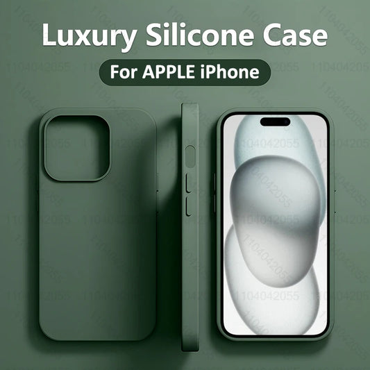Luxury Liquid Silicone Phone Case for APPLE iPhone 11 13 12 14 15 16 Pro Max Cases for iPhone 15 Plus Shockproof Protector C…
