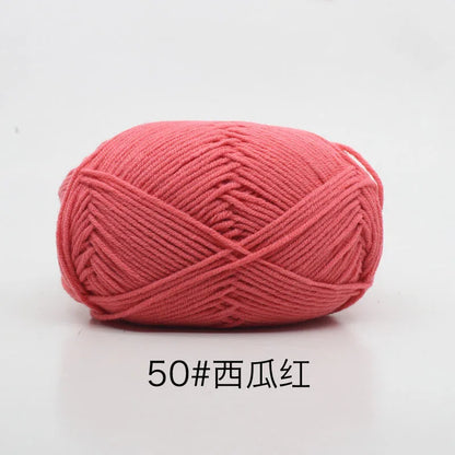 40-50g/Set 4ply Milk Cotton(80%) Knitting Yarn Needlework Dyed Lanas For Crochet Craft Sweater Hat Dolls At Low Price - imag…