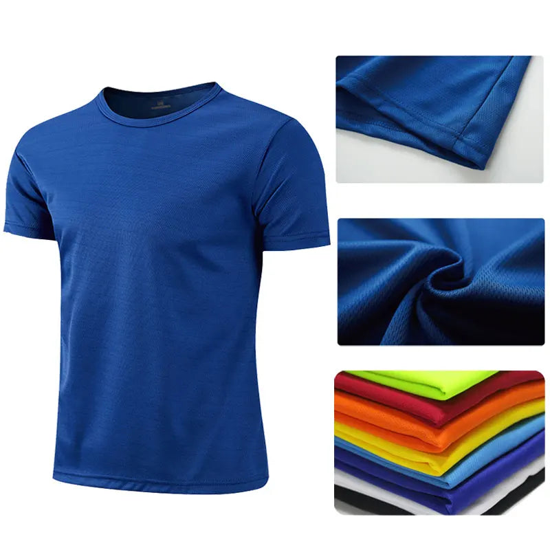Men Women Quick Dry Short Sleeve Sport T Shirt Gym Jerseys Fitness Shirt Trainer Running T-Shirt Teenager Breathable Sportsw…