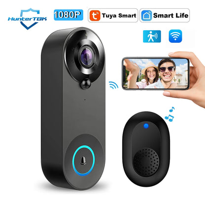 1080P Wireless Video Doorbell Camera WiFi Smart Door Bell Tuya Smart Home Security Motion Detect Night Vision Intercom Doorb…