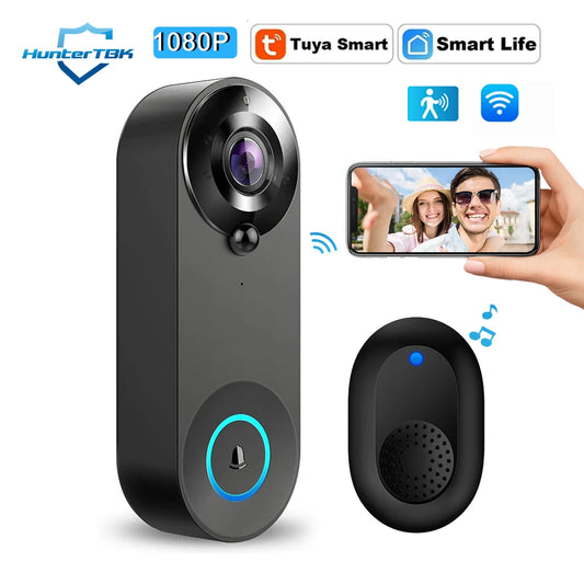1080P Wireless Video Doorbell Camera WiFi Smart Door Bell Tuya Smart Home Security Motion Detect Night Vision Intercom Doorb…